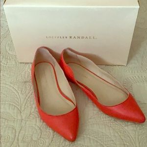 Loeffler Randall Scalloped Pointy Flats 7.5 Red